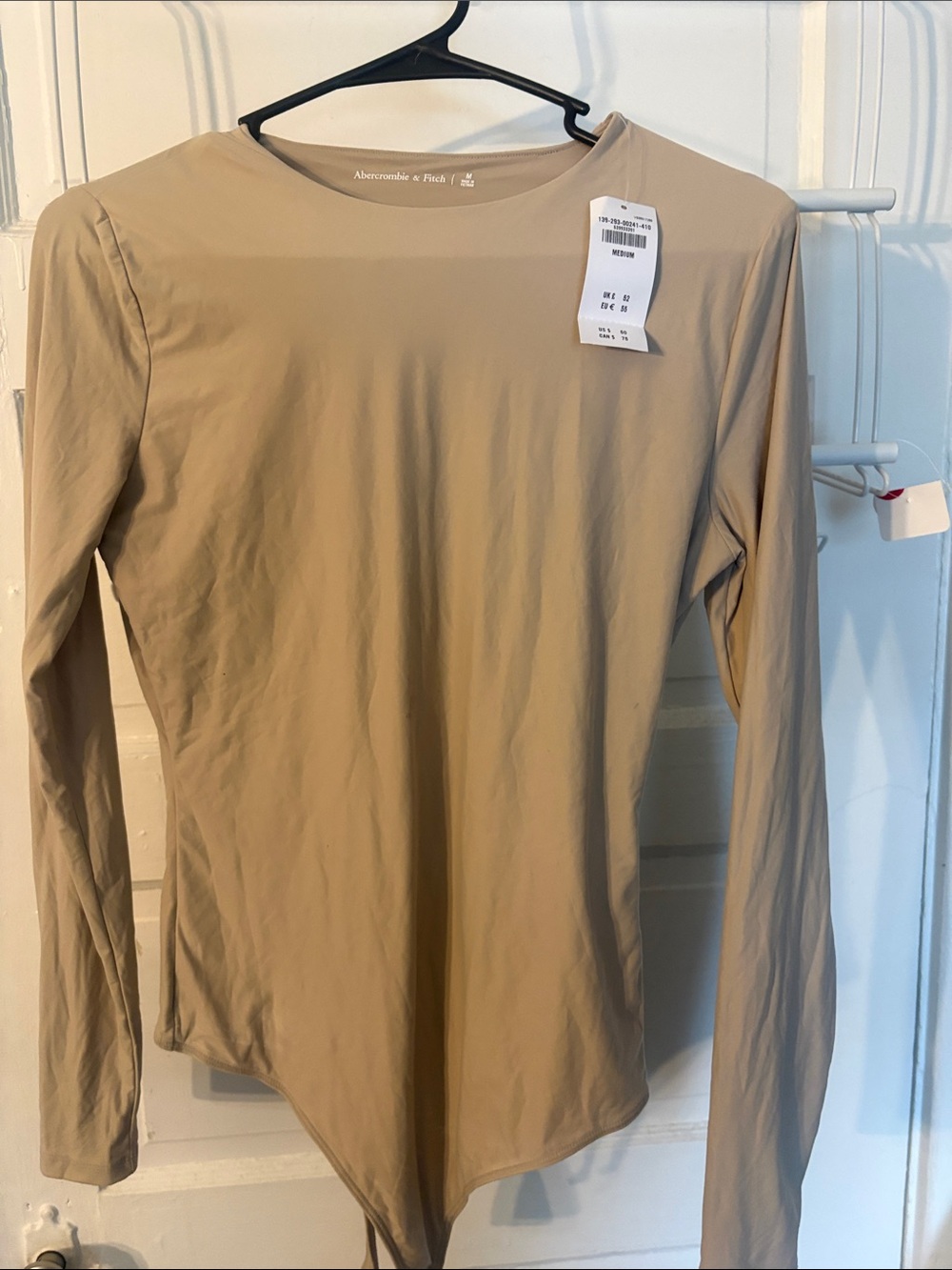 Abercrombie & Fitch Beige Long Sleeve Stretch Bodysuit